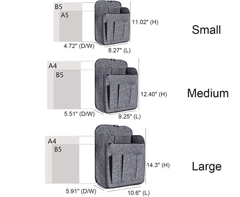 Yoillione Felt Backpack Organizer Insert for Women and Men, Large Travel Rucksack Insert with High Capacity, Lightweight Bag Organizer with Zipper Pockets - Image 3